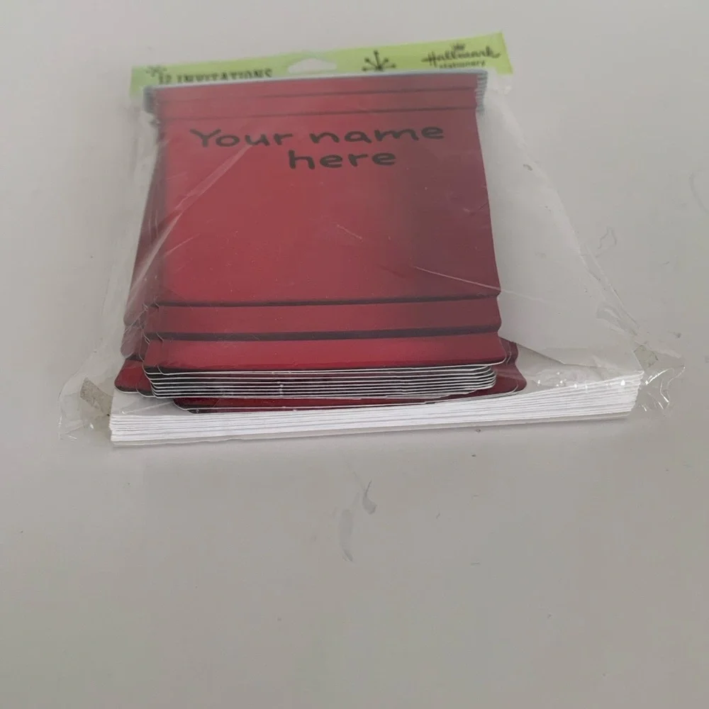 NWT 12 Hallmark Party Invitations & Envelopes Red Solo Cup Postcard Style